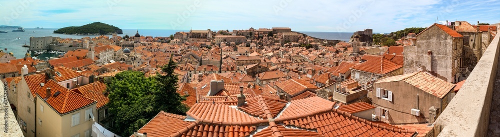 Scenic vief from the roofs of downtown Dubrovnik