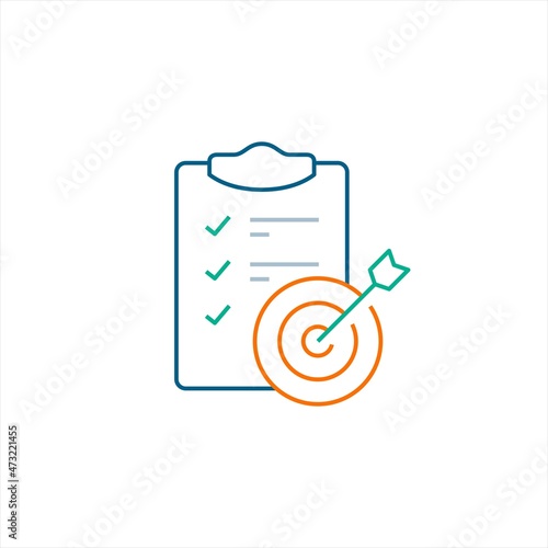 business planning logo icon line style graphic design vector