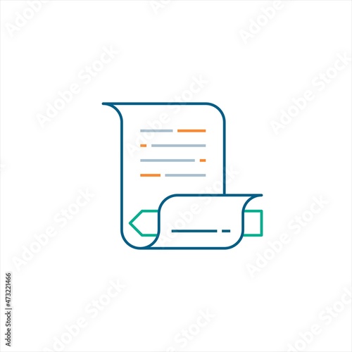 creative writing logo icon line style graphic design vector