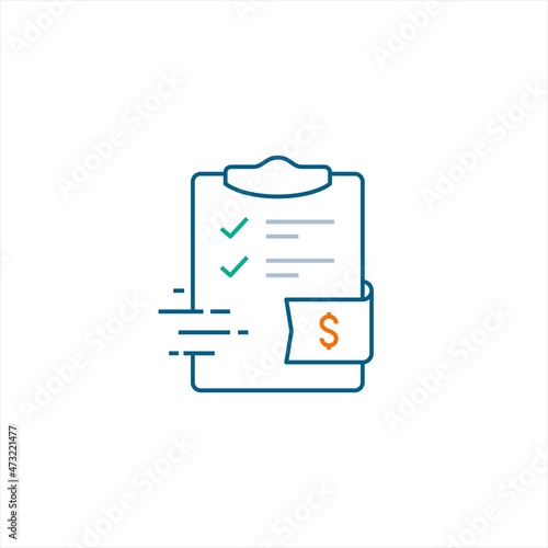 urgent contract document approval logo icon line style graphic design vector