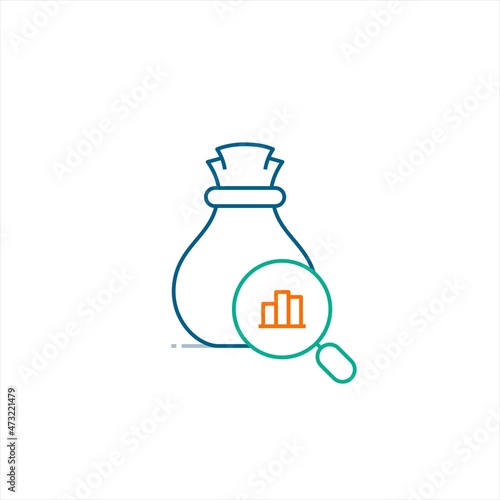 financial analytics logo icon line style graphic design vector
