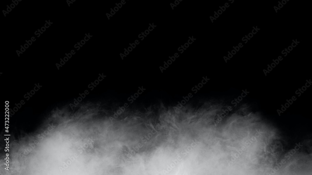 Fototapeta premium White smoke or fog isolated on black background.