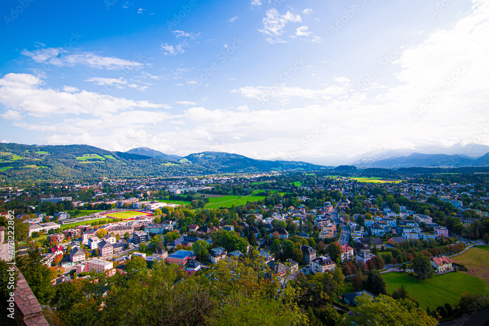 Southwest of Salzburg city, view from Hohensalzburg castle