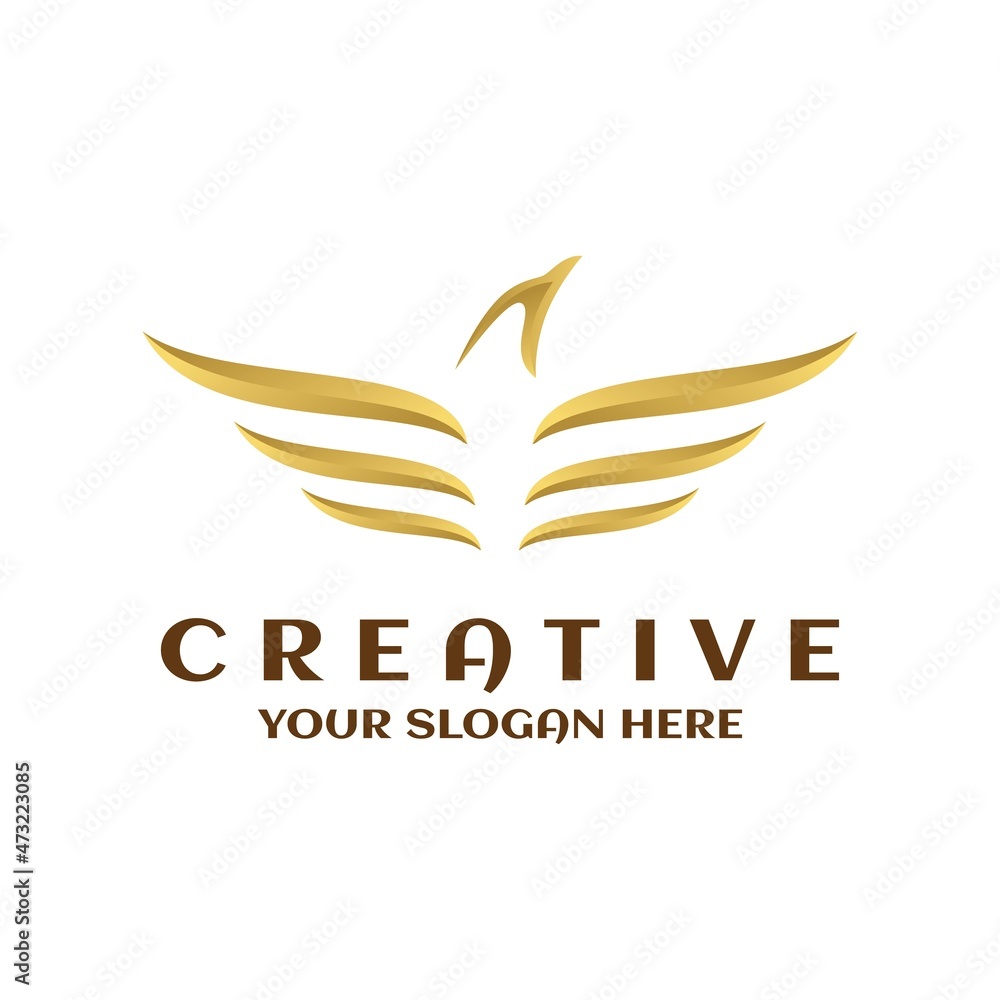 Obraz premium phoenix fly luxury logo symbol. phoenix logo design template. eagle fly symbol animal illustration