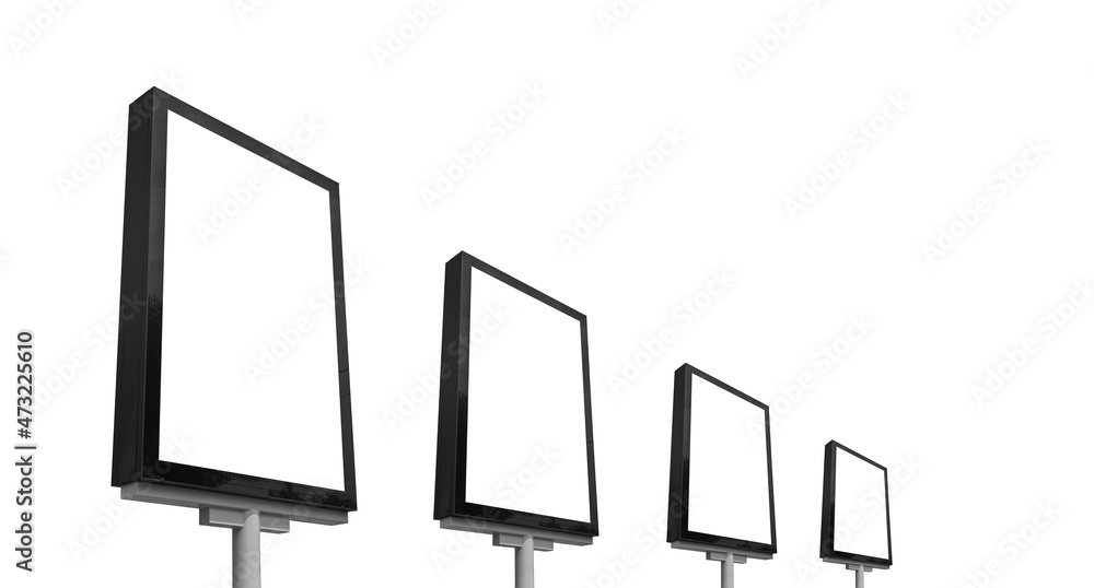 Advertising billboard with blank screen isolated on white background. Advertising billboard with blank screen isolated on white background.