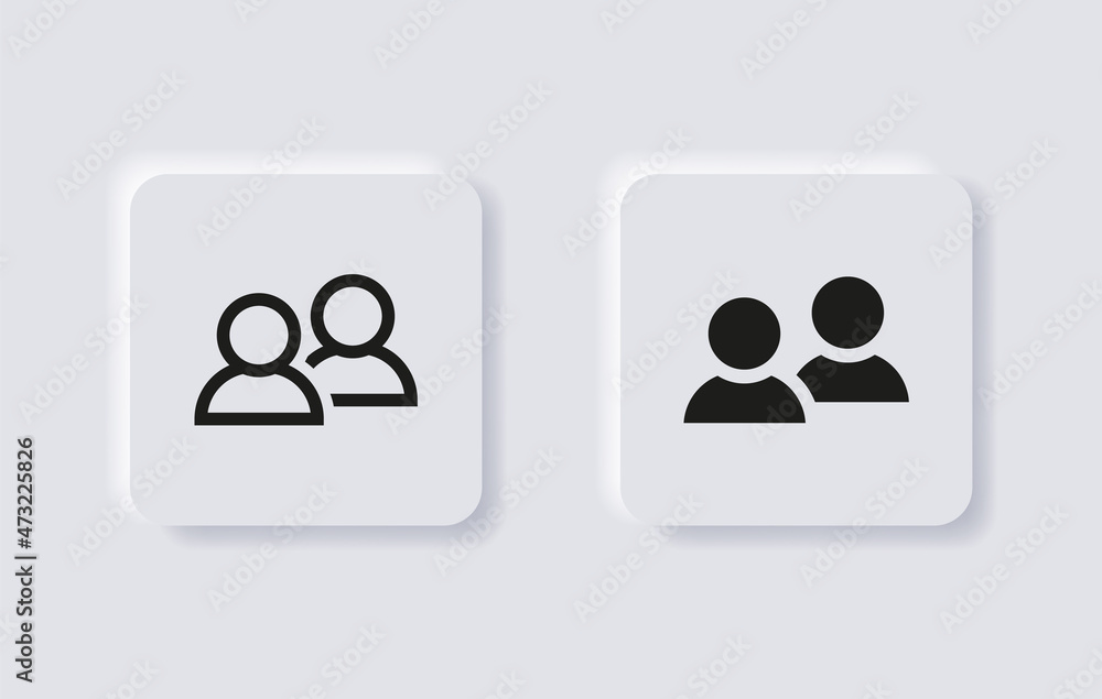 team user icon, two person symbol, group, Friends, people, users icon in neumorphism buttons and neumorphic style for user interface, apps and website
team user icon, two person symbol, group, Friends, people, users icon in neumorphism buttons and neumorphic style for user interface, apps and website
