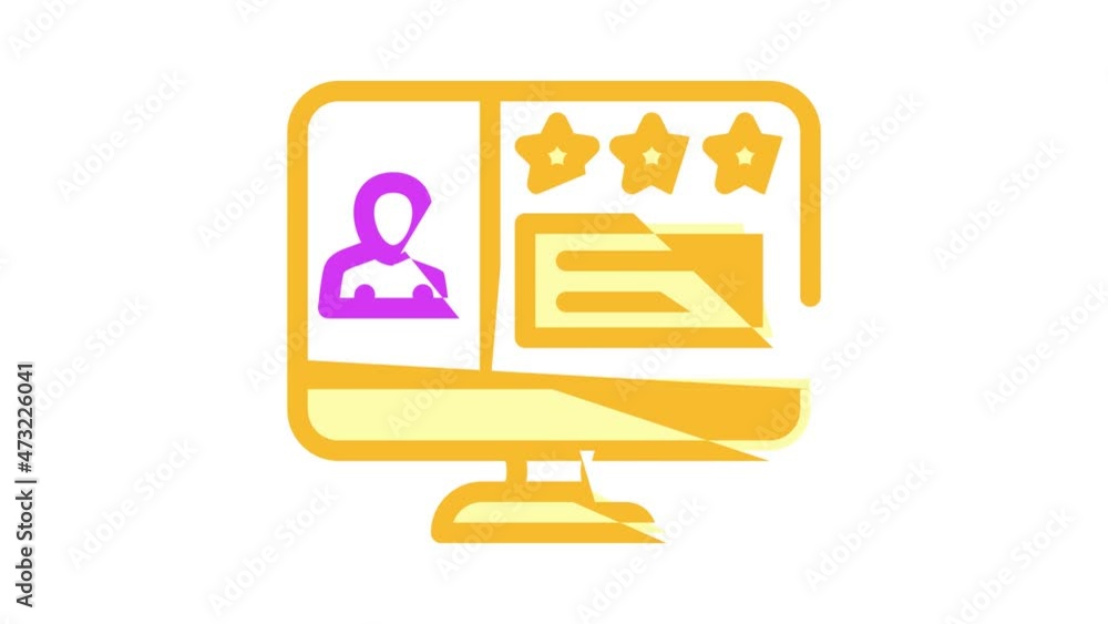 review video call animated color icon review video call sign. isolated on white background review video call animated color icon review video call sign. isolated on white background