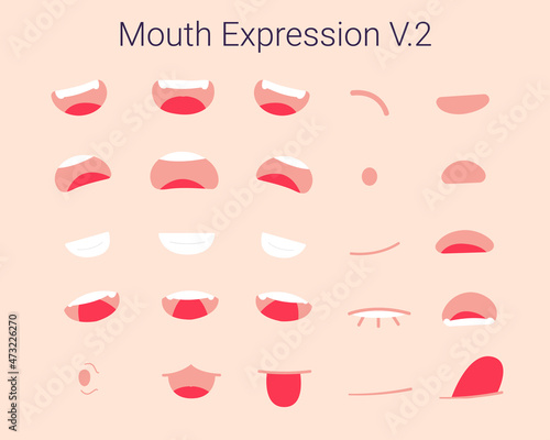 Mouth Expressions V.2 Shape, communication, emotion, mouth expresses feelings.