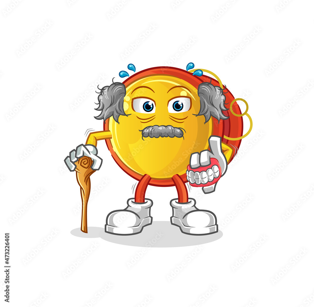 yoyo white haired old man. character vector yoyo white haired old man. character vector