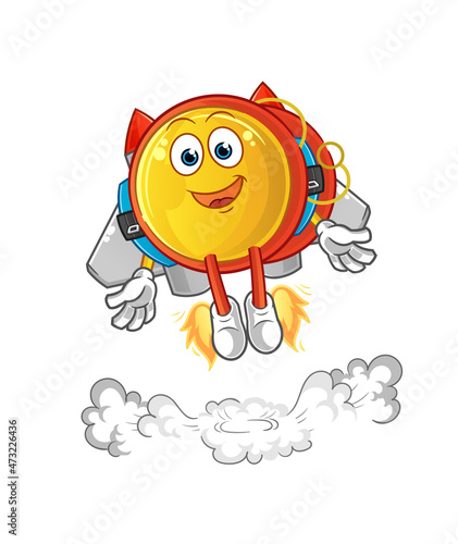 yoyo with jetpack mascot. cartoon vector