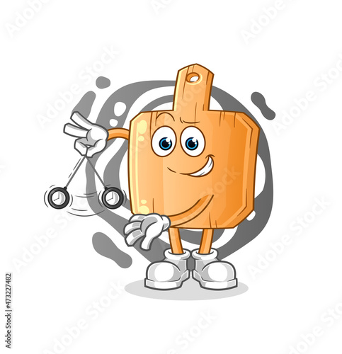wooden placemat hypnotizing cartoon. cartoon mascot vector