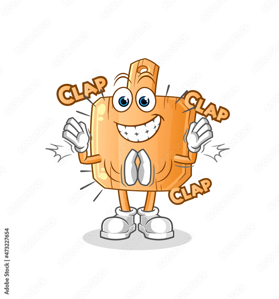 wooden placemat applause illustration. character vector wooden placemat applause illustration. character vector