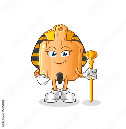wooden placemat ancient egypt cartoon. cartoon mascot vector