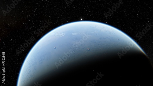 Planets and galaxy, science fiction wallpaper 3d illustration