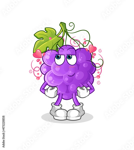 grape shy vector. cartoon character