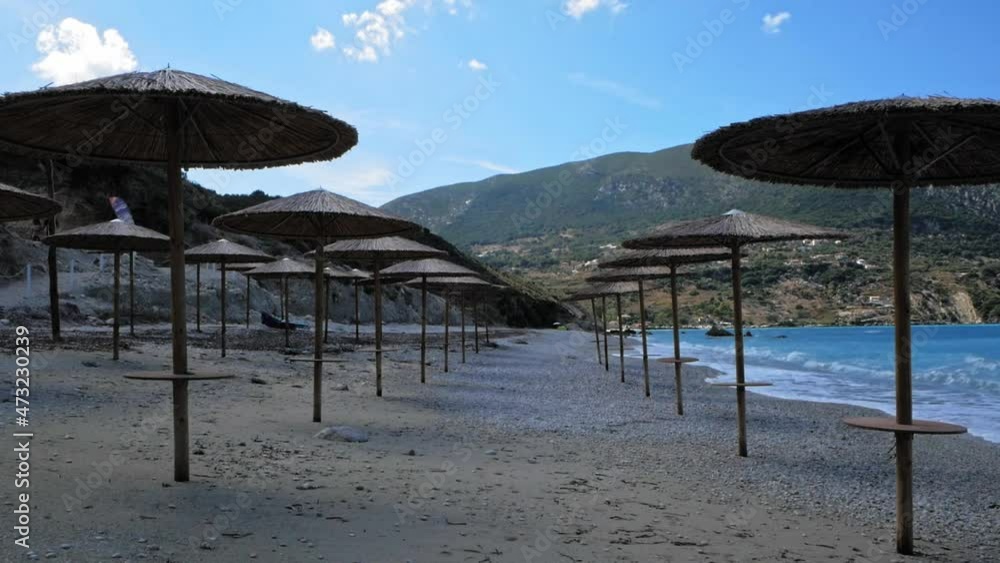 The Beach Of Agia Kiriaki In Greece During Summer - wide, static The Beach Of Agia Kiriaki In Greece During Summer - wide, static