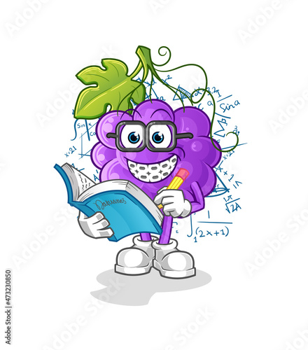 grape geek cartoon. cartoon mascot vector