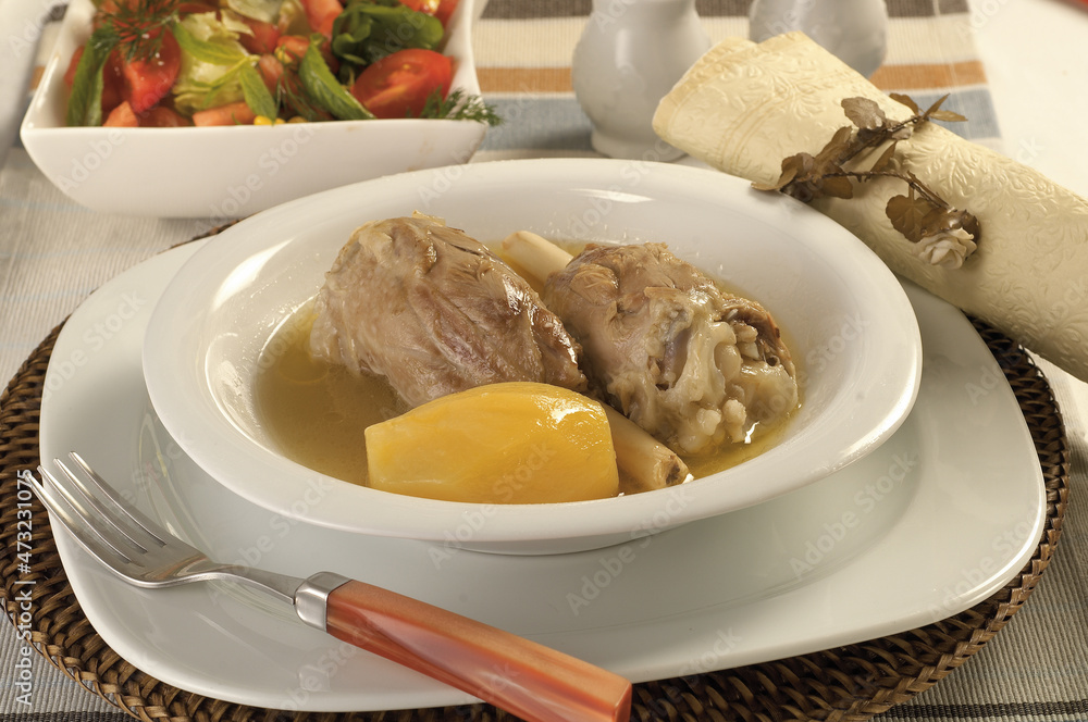 boiled chicken leg and wing with potato soup boiled chicken leg and wing with potato soup