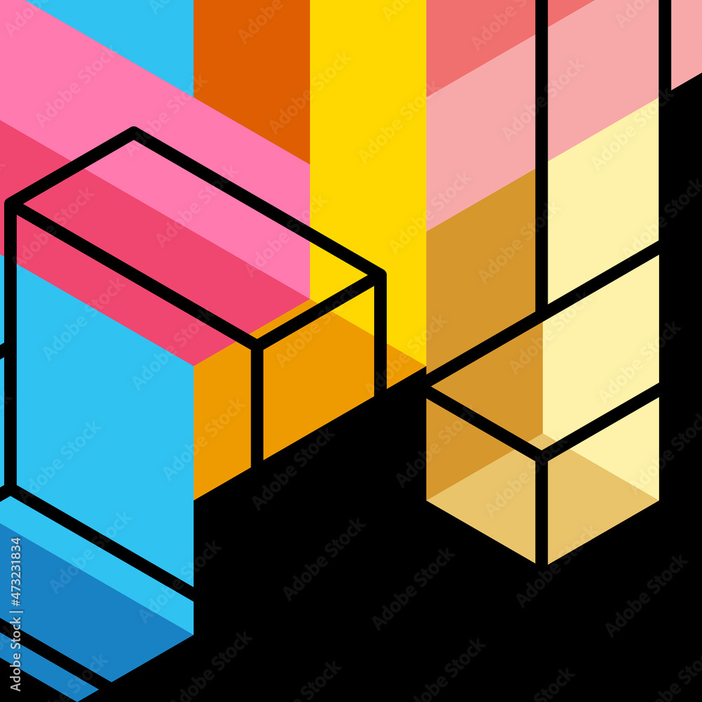 Abstract background. 3d cubes, cubic elements and blocks. Techno or business concept for wallpaper, banner, background, landing page Abstract background. 3d cubes, cubic elements and blocks. Techno or business concept for wallpaper, banner, background, landing page