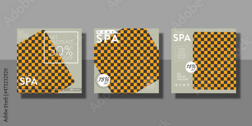 set of spa promotion social media post or flyer template
