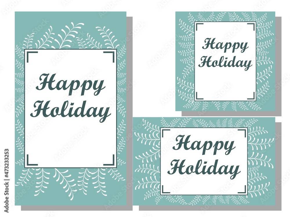 Happy holiday social media post template design collection illustration