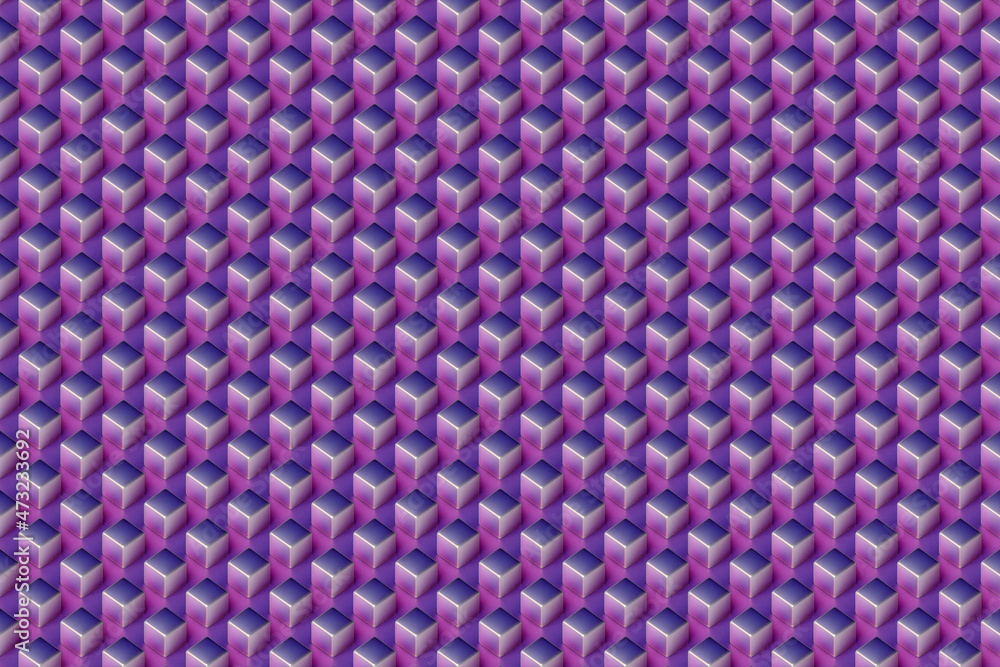 3d illustration of rows of purple squares .Set of cubes on monocrome background, pattern. Geometry background 3d illustration of rows of purple squares .Set of cubes on monocrome background, pattern. Geometry background