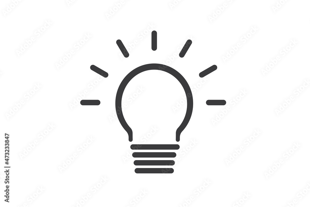 Light bulb vector icon on white background for website, application, printing, document, poster design, etc. vector EPS10 Light bulb vector icon on white background for website, application, printing, document, poster design, etc. vector EPS10