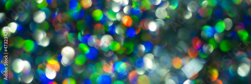 Abstract defocused christmas lights for decorative design. Banner.