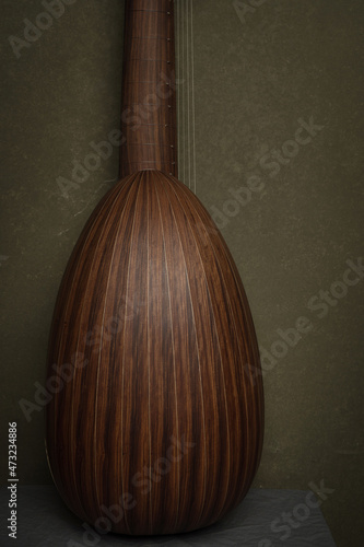 Theorbo of the 17th century. Close-up details.... photo