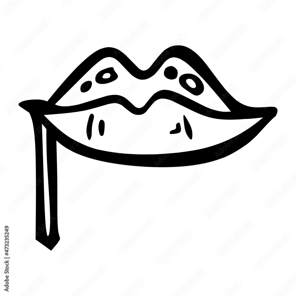 Naklejka premium lips of party hand drawn illustration