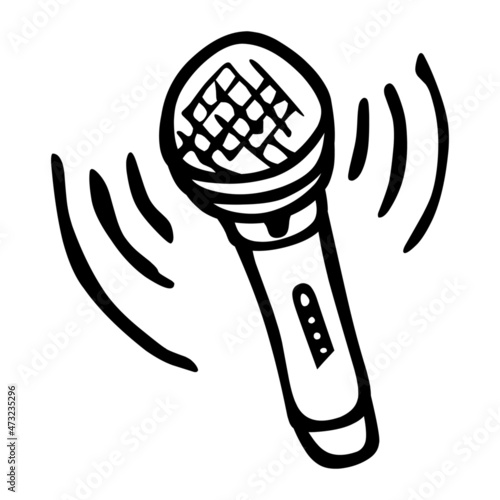 mic of party hand drawn illustration