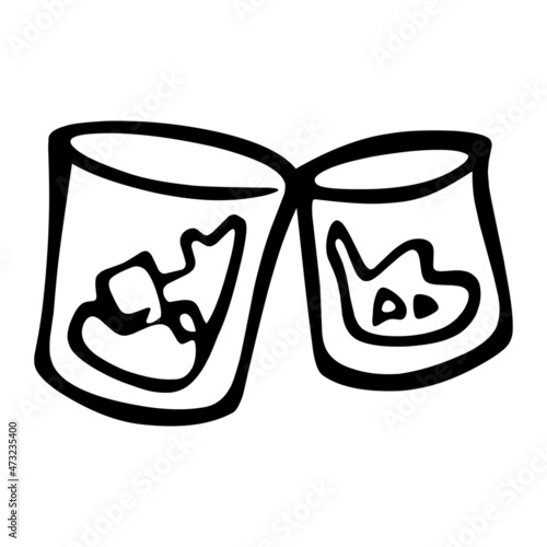 cheers of party hand drawn illustration