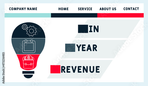 IYR - In Year Revenue acronym. business concept background.  vector illustration concept with keywords and icons. lettering illustration with icons for web banner, flyer, landing 