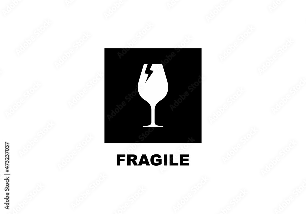 Fragile simple flat icon vector illustration
