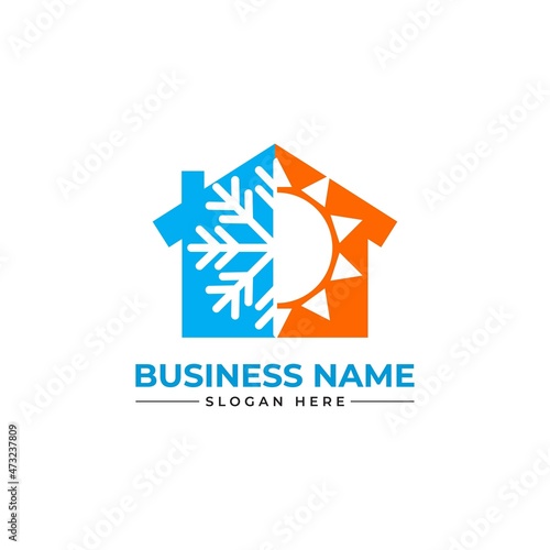oil, gas, air conditioning, heating, and cooling HVAC service logo design