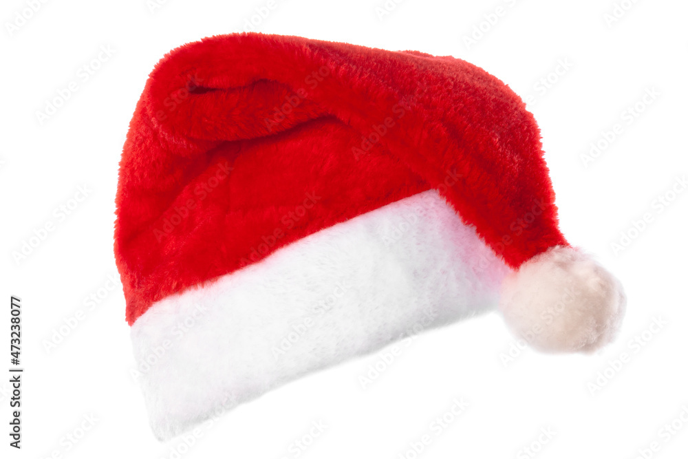 Red Santa Claus helper hat on white background, isolated Red Santa Claus helper hat on white background, isolated