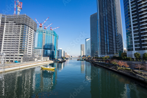 東京の河川風景　晴海、豊洲、豊海、月島、勝どき photo