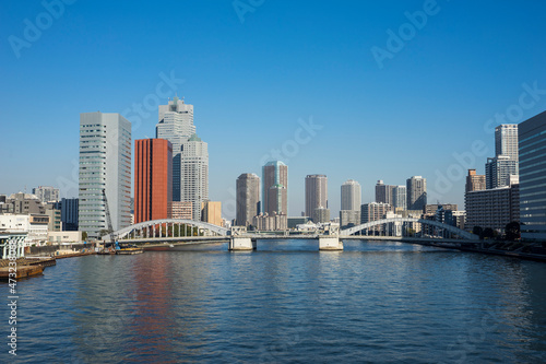 東京の河川風景 晴海、豊洲、豊海、月島、勝どき