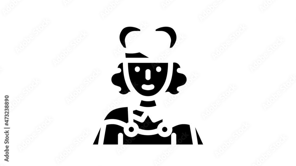 queen fairy tale animated glyph icon queen fairy tale sign. isolated on white background queen fairy tale animated glyph icon queen fairy tale sign. isolated on white background