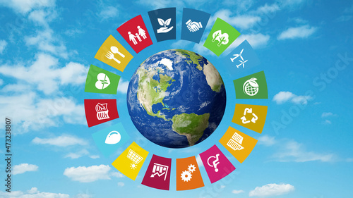 Sustainable society concept. Environmental technology. Sustainable development goals. SDGs.