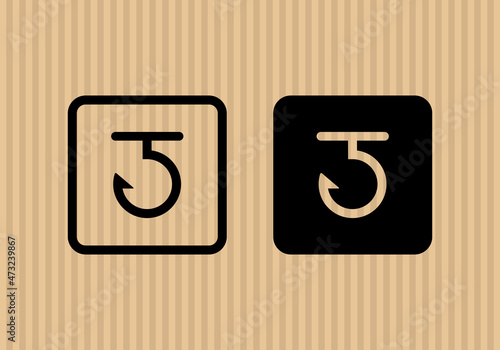 Use hooks simple flat icon vector illustration with cardboard texture background