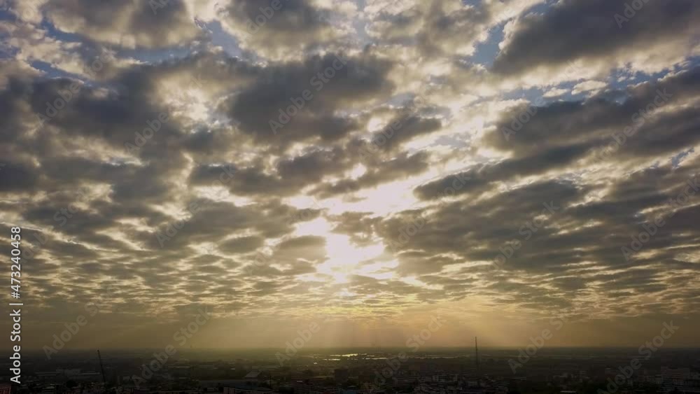 Time lapse of Moving Cloud in sunset sky with aerial view Time lapse of Moving Cloud in sunset sky with aerial view