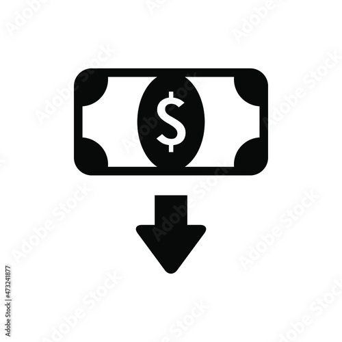Cash withdrawal icon vector graphic