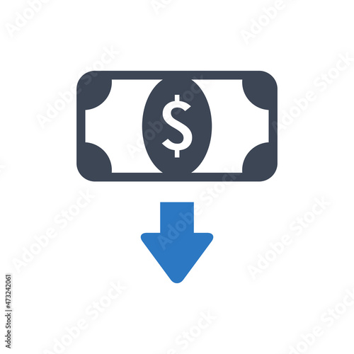 Cash withdrawal icon vector graphic