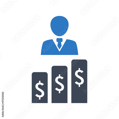 Salary increment icon vector graphic