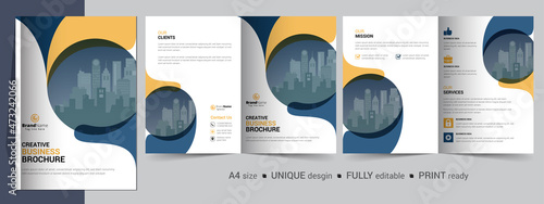 Corporate Bi-fold Brochure Template, Catalog, Booklet Template Design. Fully Editable.	