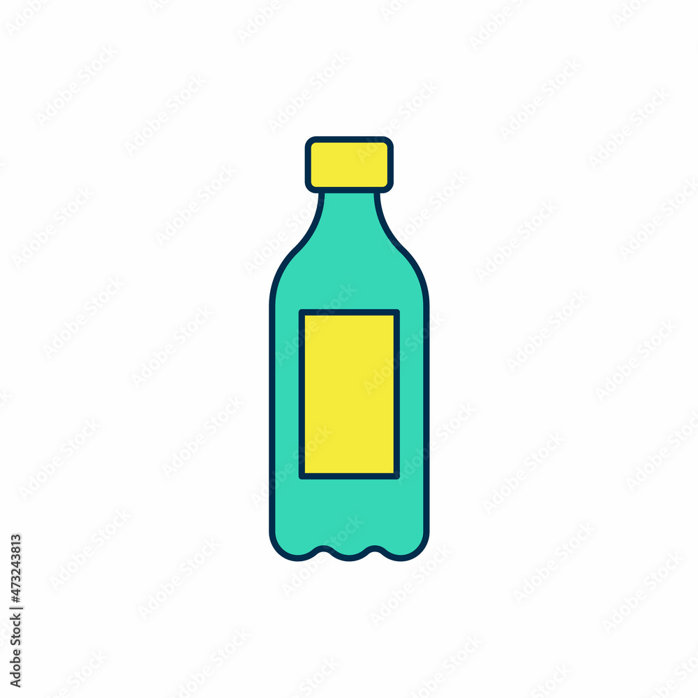 Filled outline Bottle of water icon isolated on white background. Soda aqua drink sign. Vector Filled outline Bottle of water icon isolated on white background. Soda aqua drink sign. Vector