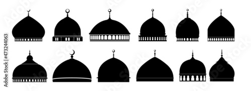 Fényképezés mosque dome vector Set
