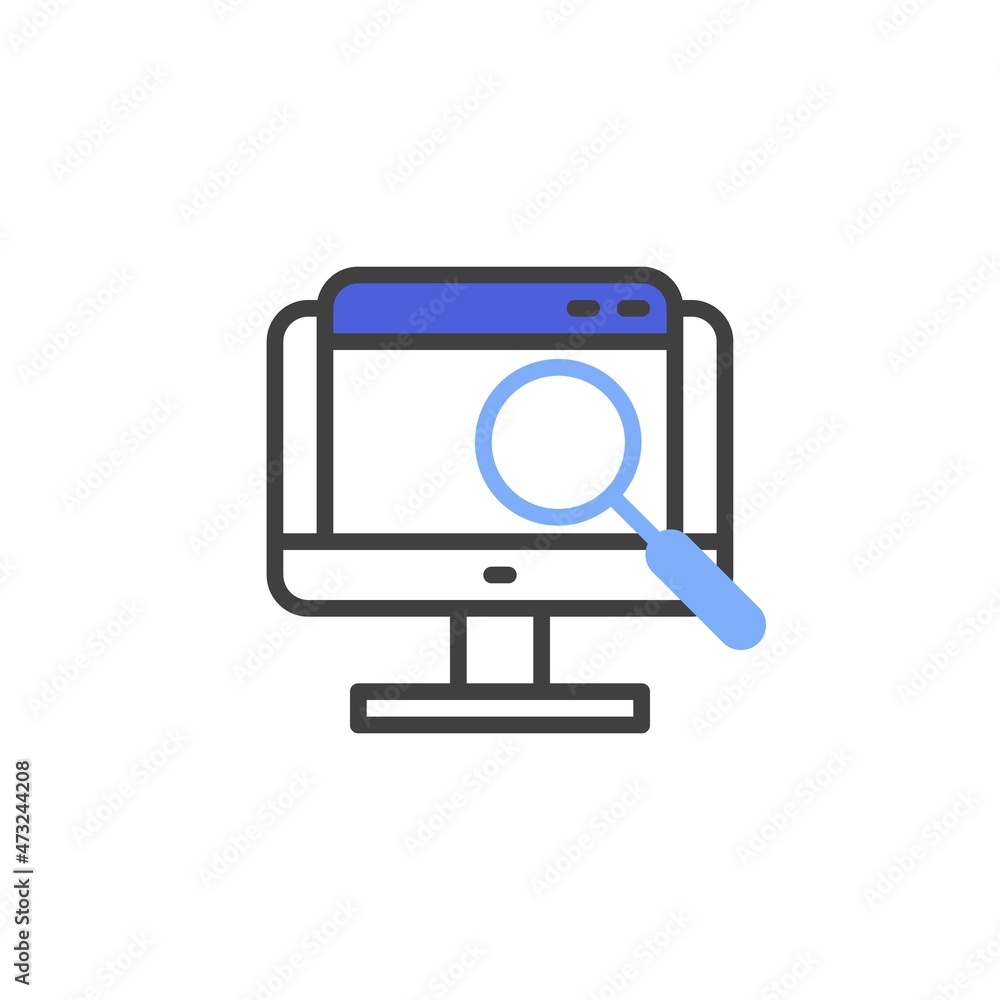 Online analytics line icon Online analytics line icon