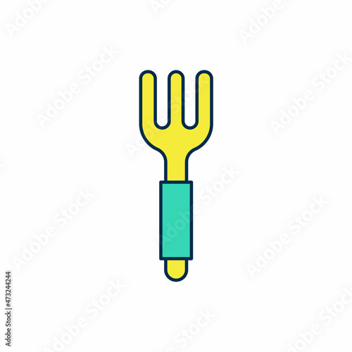 Filled outline Fork icon isolated on white background. Cutlery symbol. Vector